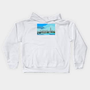 Digital Art - Manhattan Skyline, New York, USA Kids Hoodie